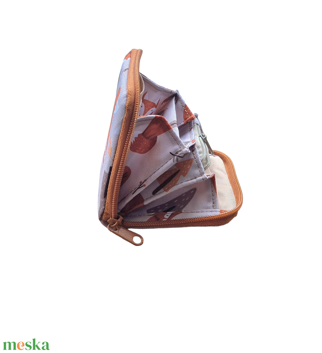 Rókás barna cipzáros pénztárca - táska & tok - pénztárca & más tok - pénztárca - gyerek pénztárca - Meska.hu