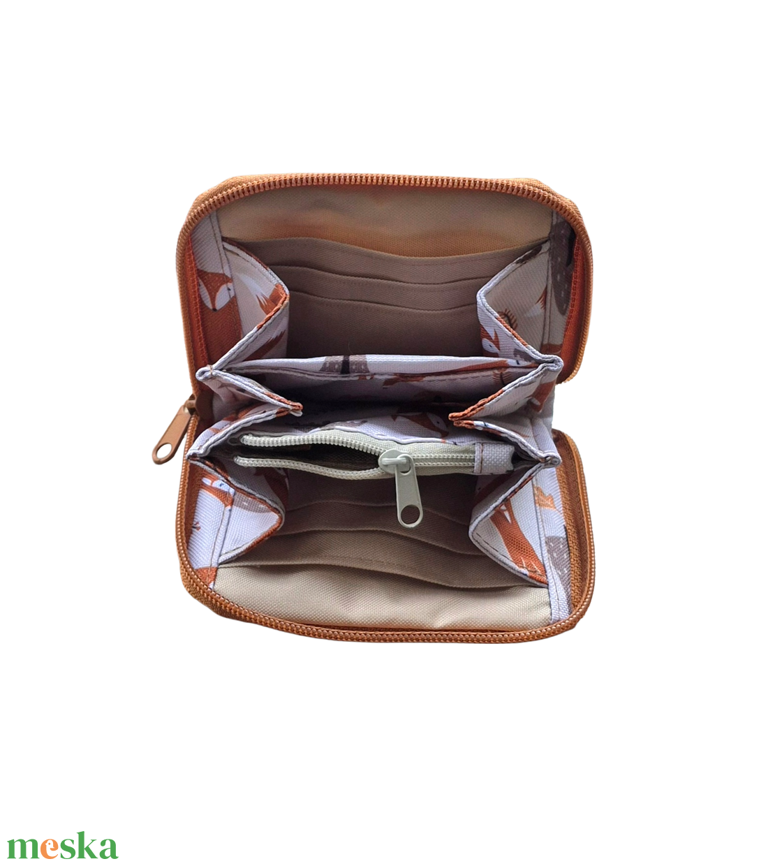 Rókás barna cipzáros pénztárca - táska & tok - pénztárca & más tok - pénztárca - gyerek pénztárca - Meska.hu