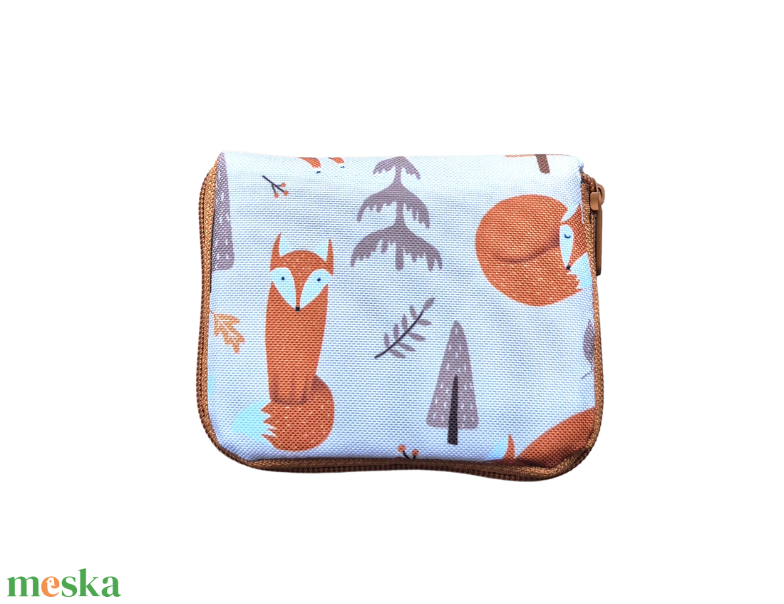 Rókás barna cipzáros pénztárca - táska & tok - pénztárca & más tok - pénztárca - gyerek pénztárca - Meska.hu