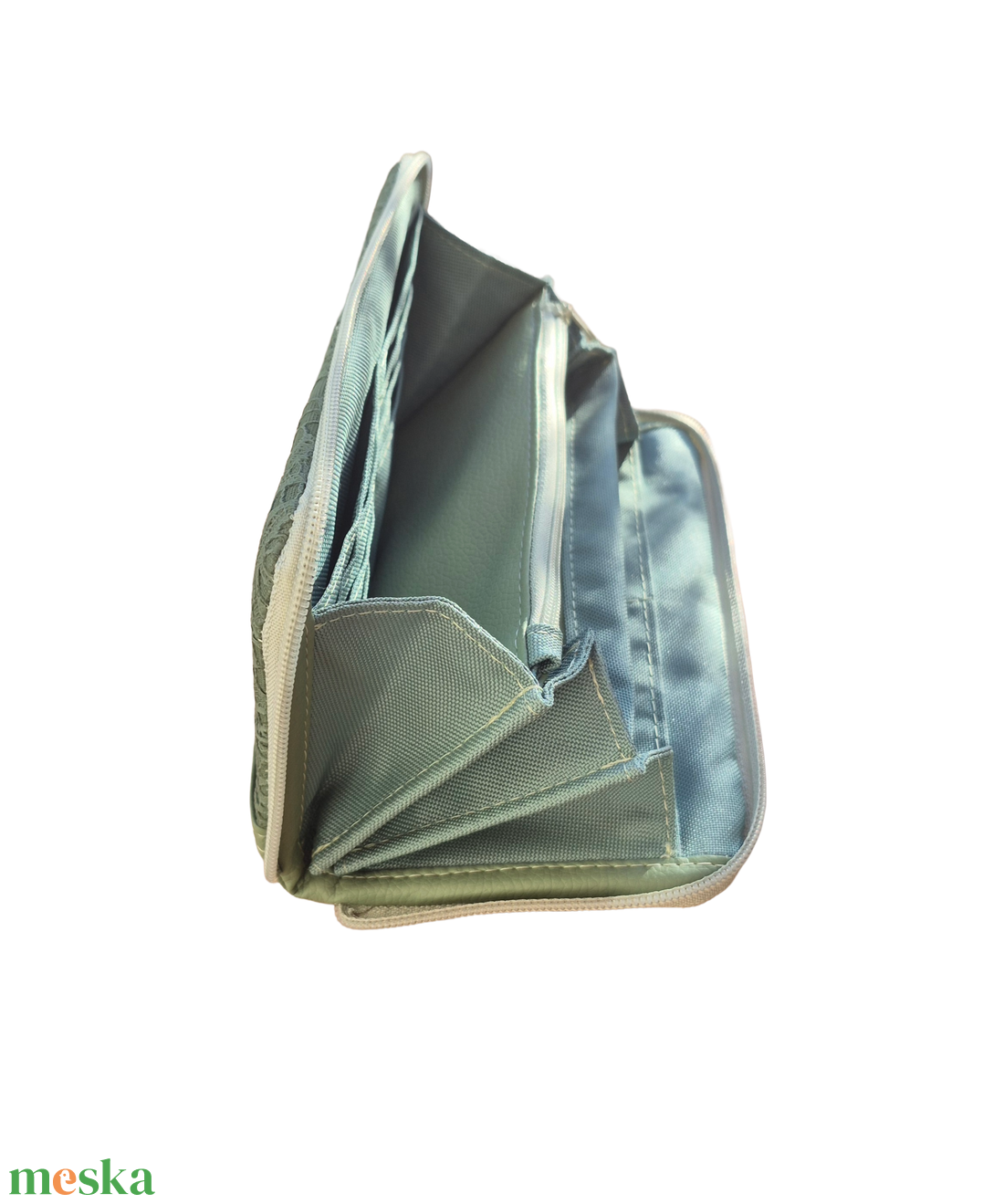 Zsálya - dombornyomott nagyméretű cipzáros pénztárca - táska & tok - pénztárca & más tok - pénztárca - női pénztárca - Meska.hu