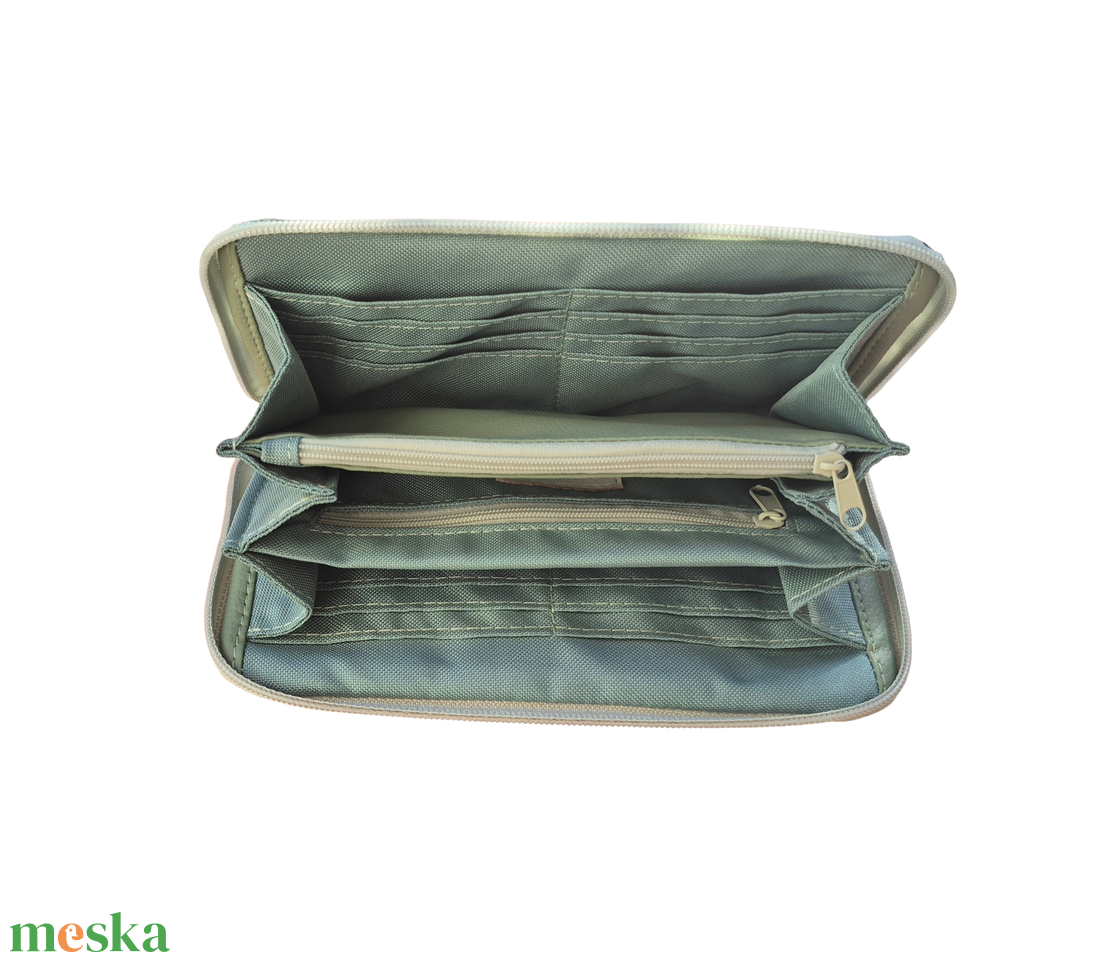 Zsálya - dombornyomott nagyméretű cipzáros pénztárca - táska & tok - pénztárca & más tok - pénztárca - női pénztárca - Meska.hu