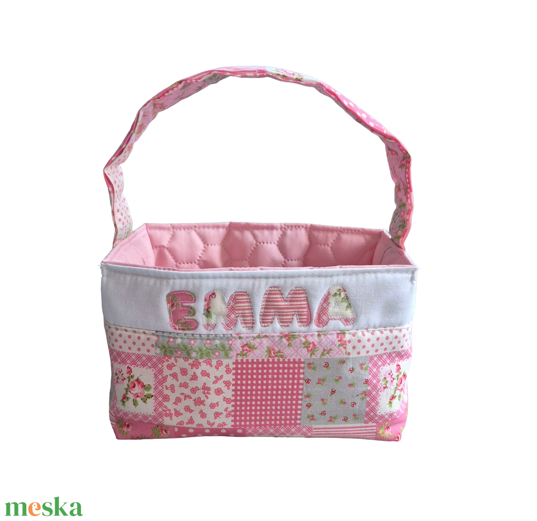 Egyedi, neves textil kosár lányoknak - otthon & életmód - tárolás & rendszerezés - tárolókosár - Meska.hu