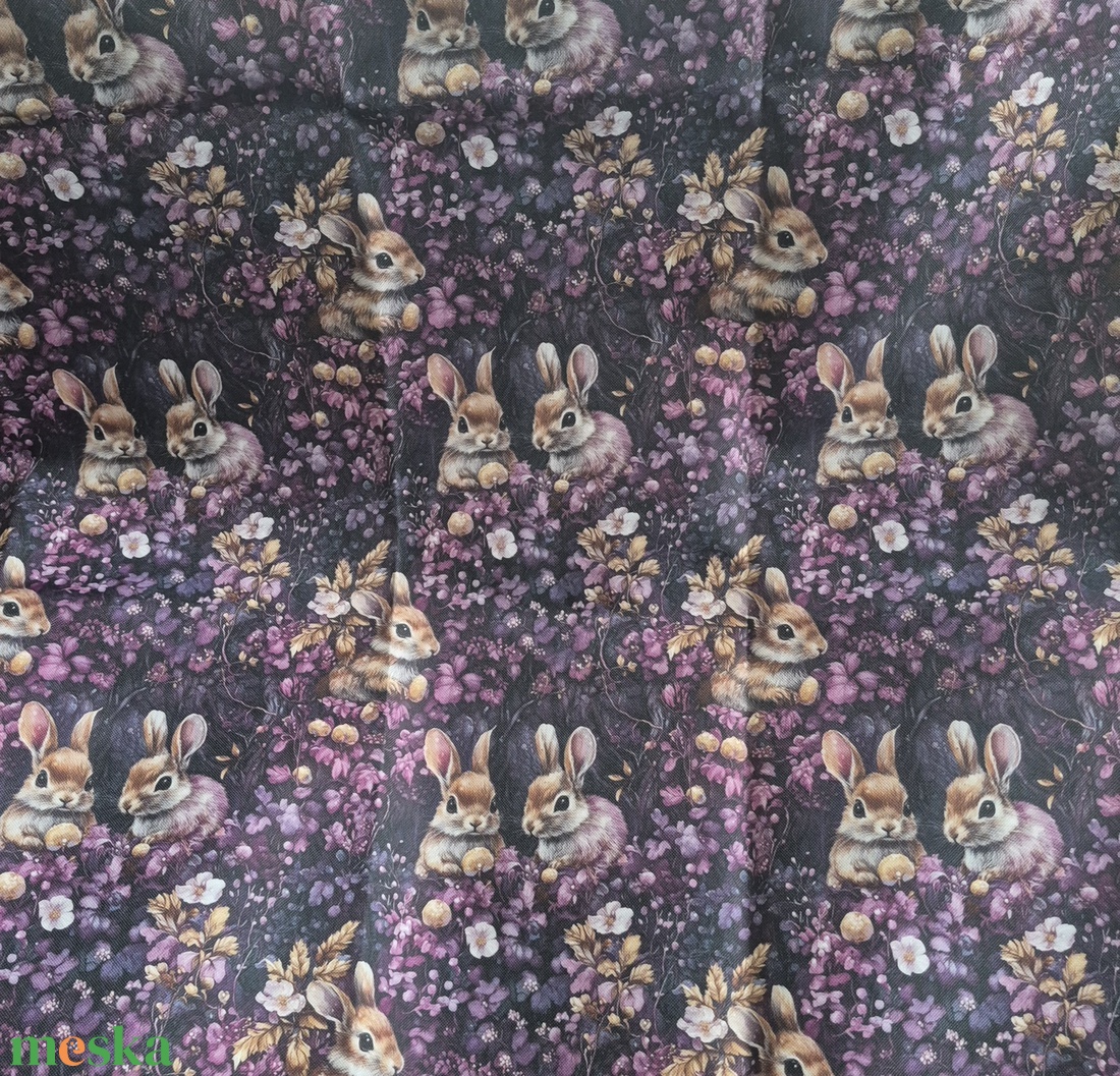 Cuki nyuszik  - vízhatlan gyöngyvászon - kellékek & szerszámok - méteráru - vászon - gyöngyvászon - Meska.hu