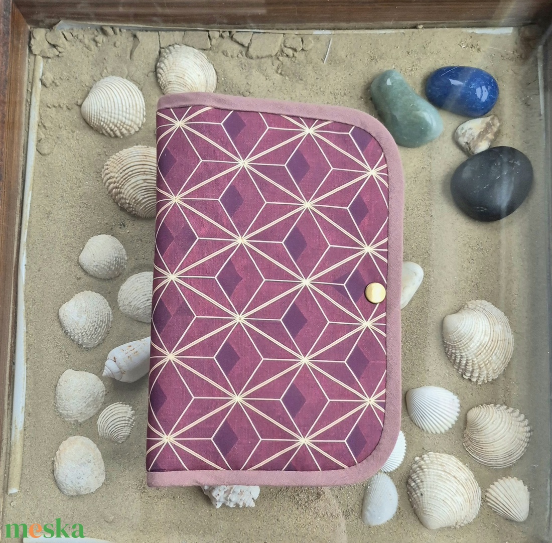 Bordó geometria - ékszertartó utazós neszeszer - táska & tok - neszesszer - Meska.hu