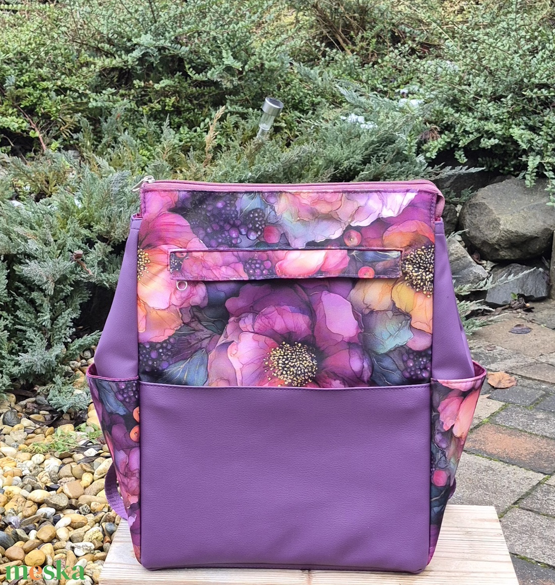 Purple bloom - női hátizsák - táska & tok - hátizsák - hátizsák - Meska.hu