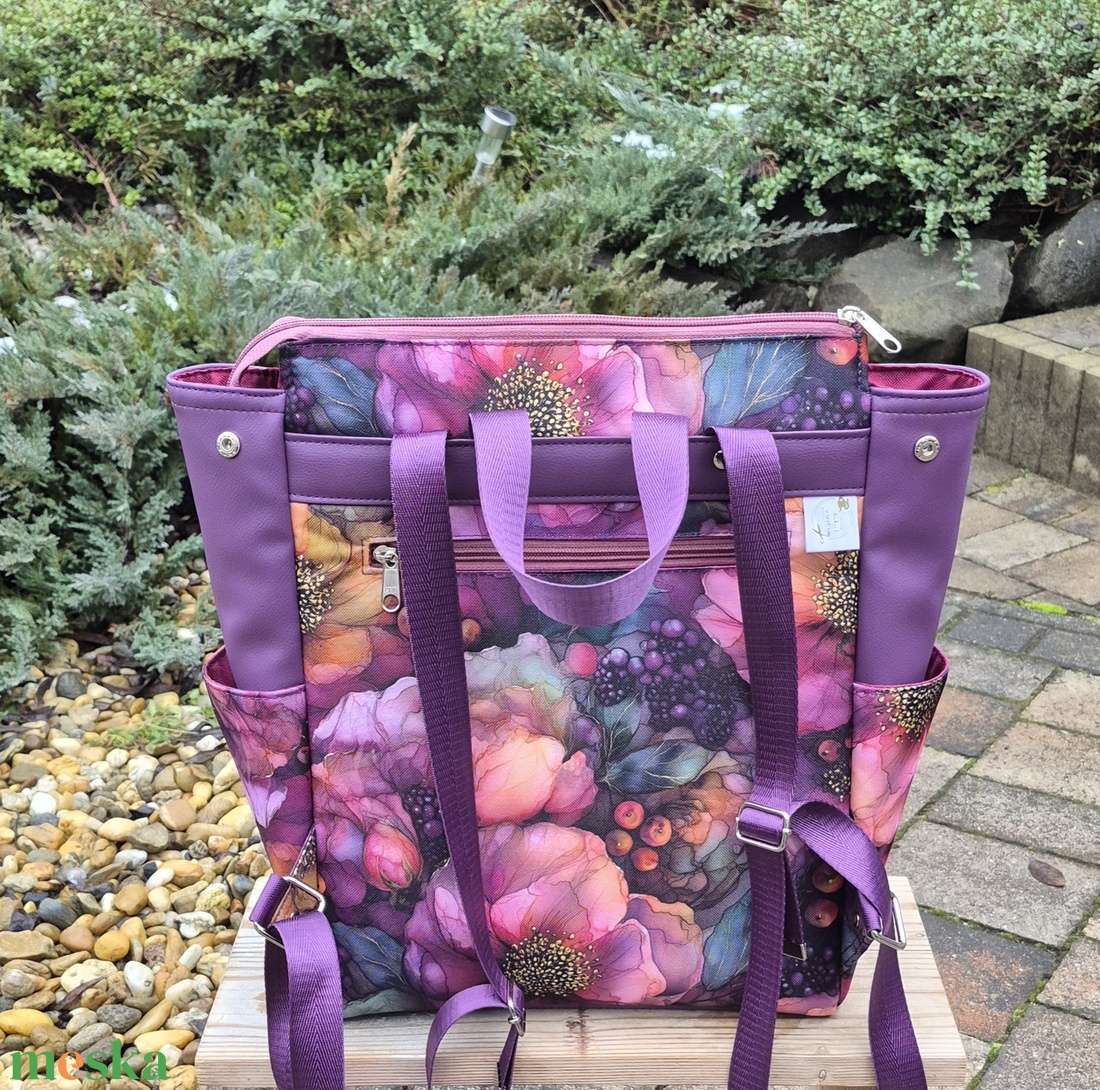 Purple bloom - női hátizsák - táska & tok - hátizsák - hátizsák - Meska.hu