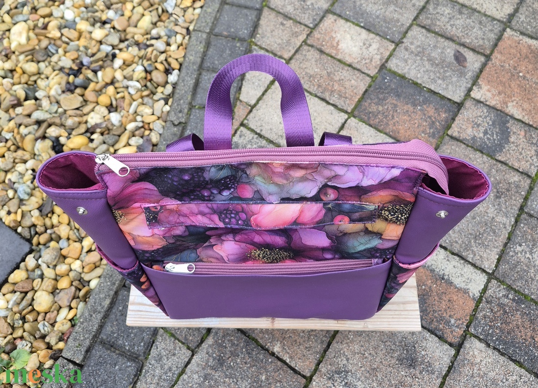 Purple bloom - női hátizsák - táska & tok - hátizsák - hátizsák - Meska.hu