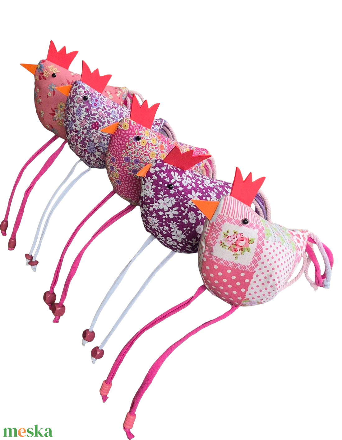 Lakásdekor - húsvéti tyúkok textilből - rózsaszín és lila árnyalatok - ünnepi díszek, dekorációk - húsvéti díszek és dekorációk - húsvéti asztaldíszek - Meska.hu