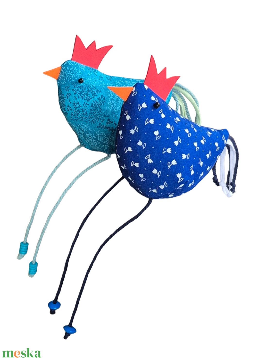 Lakásdekor - húsvéti tyúkok textilből - zöld és kék árnyalatok - ünnepi díszek, dekorációk - húsvéti díszek és dekorációk - húsvéti asztaldíszek - Meska.hu