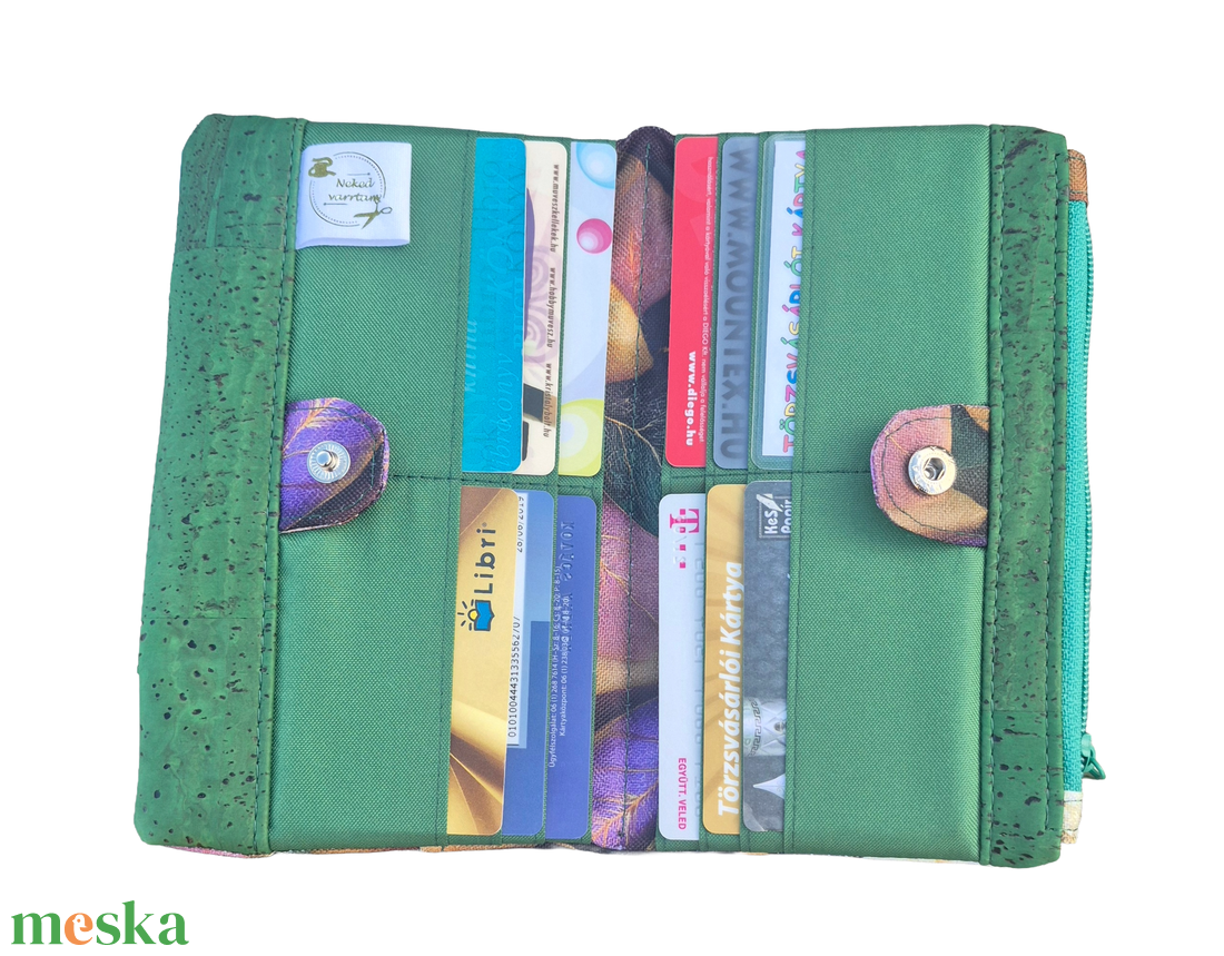 Színes levelek női pénztárca - táska & tok - pénztárca & más tok - pénztárca - női pénztárca - Meska.hu