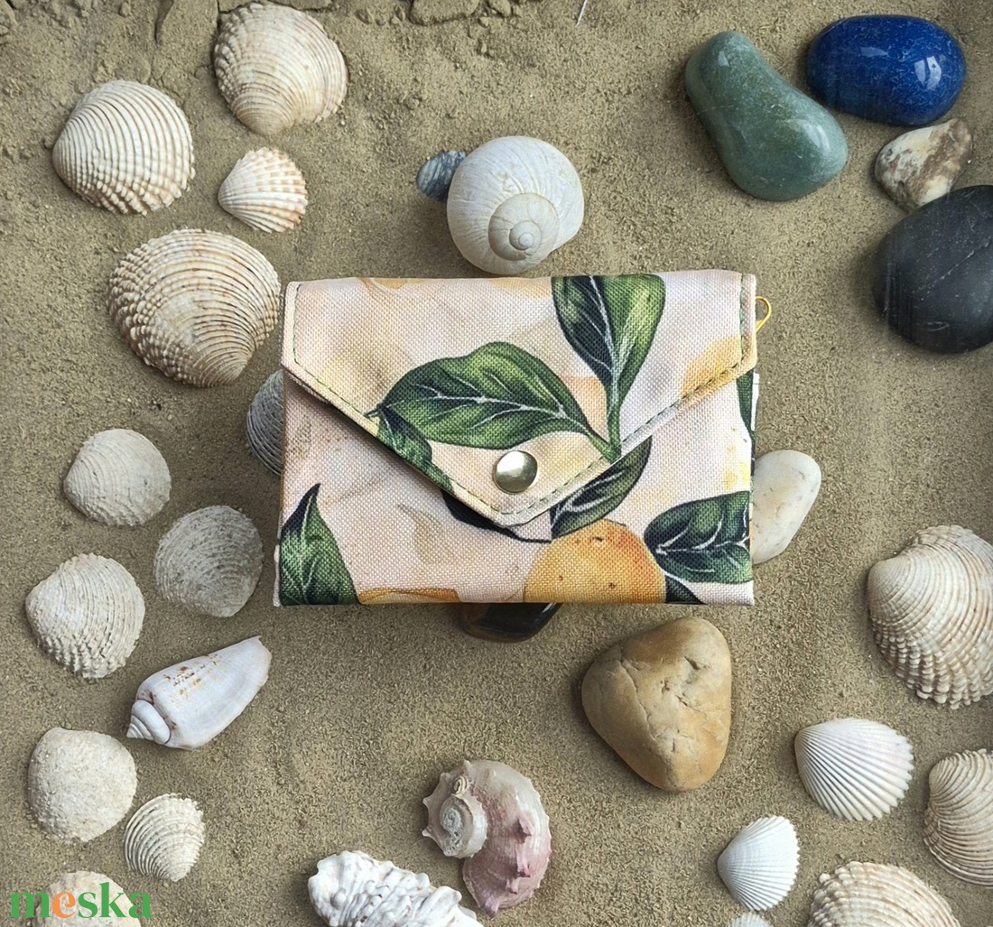 Citromok - kisméretű női pénztárca gyöngyvászonból - táska & tok - pénztárca & más tok - pénztárca - női pénztárca - Meska.hu