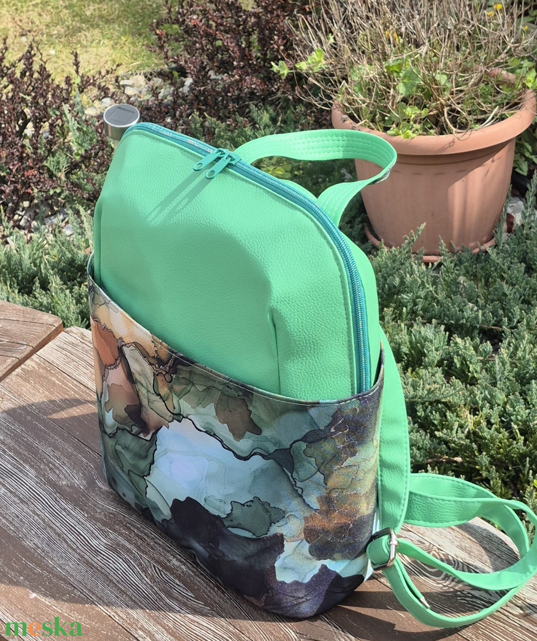 Inky - türkizzöld női hátizsák - táska & tok - hátizsák - hátizsák - Meska.hu