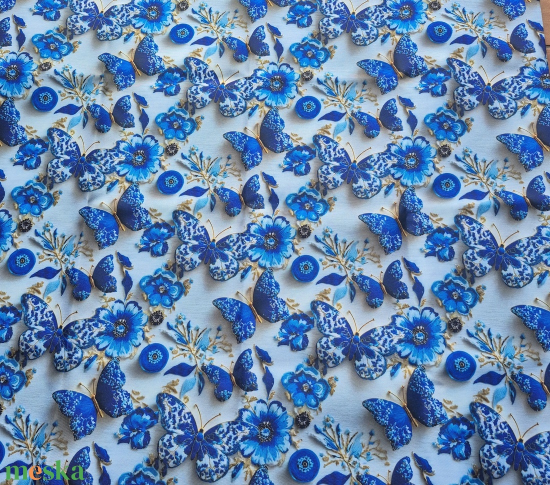 3D kék pillangók - kellékek & szerszámok - méteráru - vászon - gyöngyvászon - Meska.hu