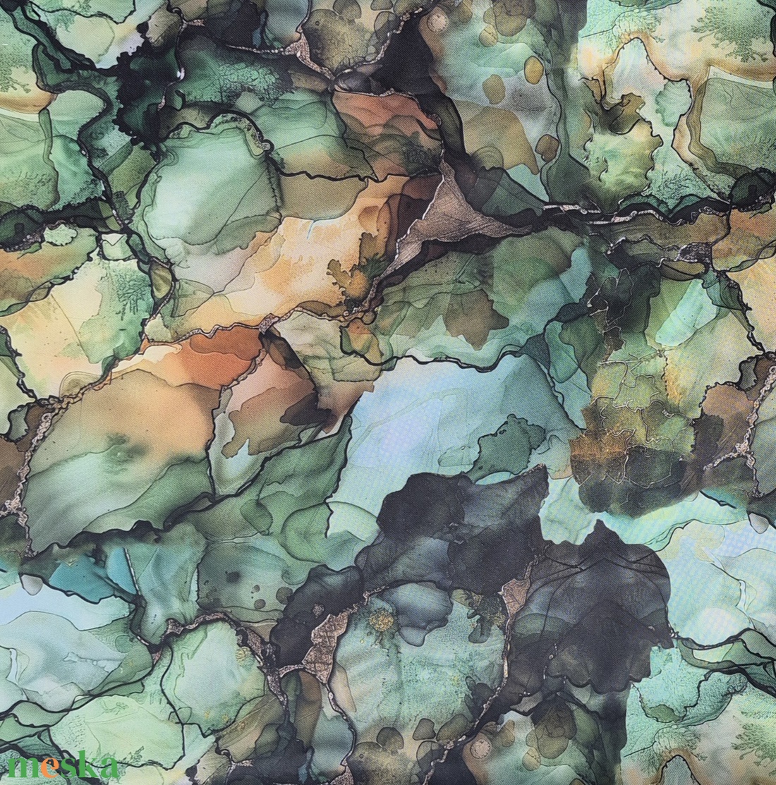 Tintafolt zöld - mintás gyöngyvászon - kellékek & szerszámok - méteráru - vászon - gyöngyvászon - Meska.hu