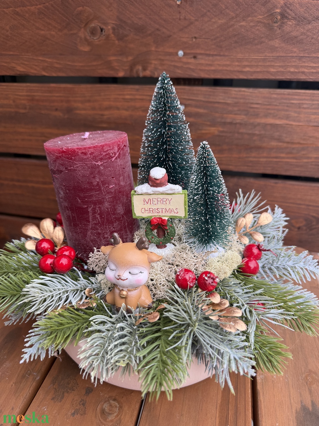 Karácsonyi asztaldísz - karácsony - adventi díszek - adventi asztaldísz - Meska.hu