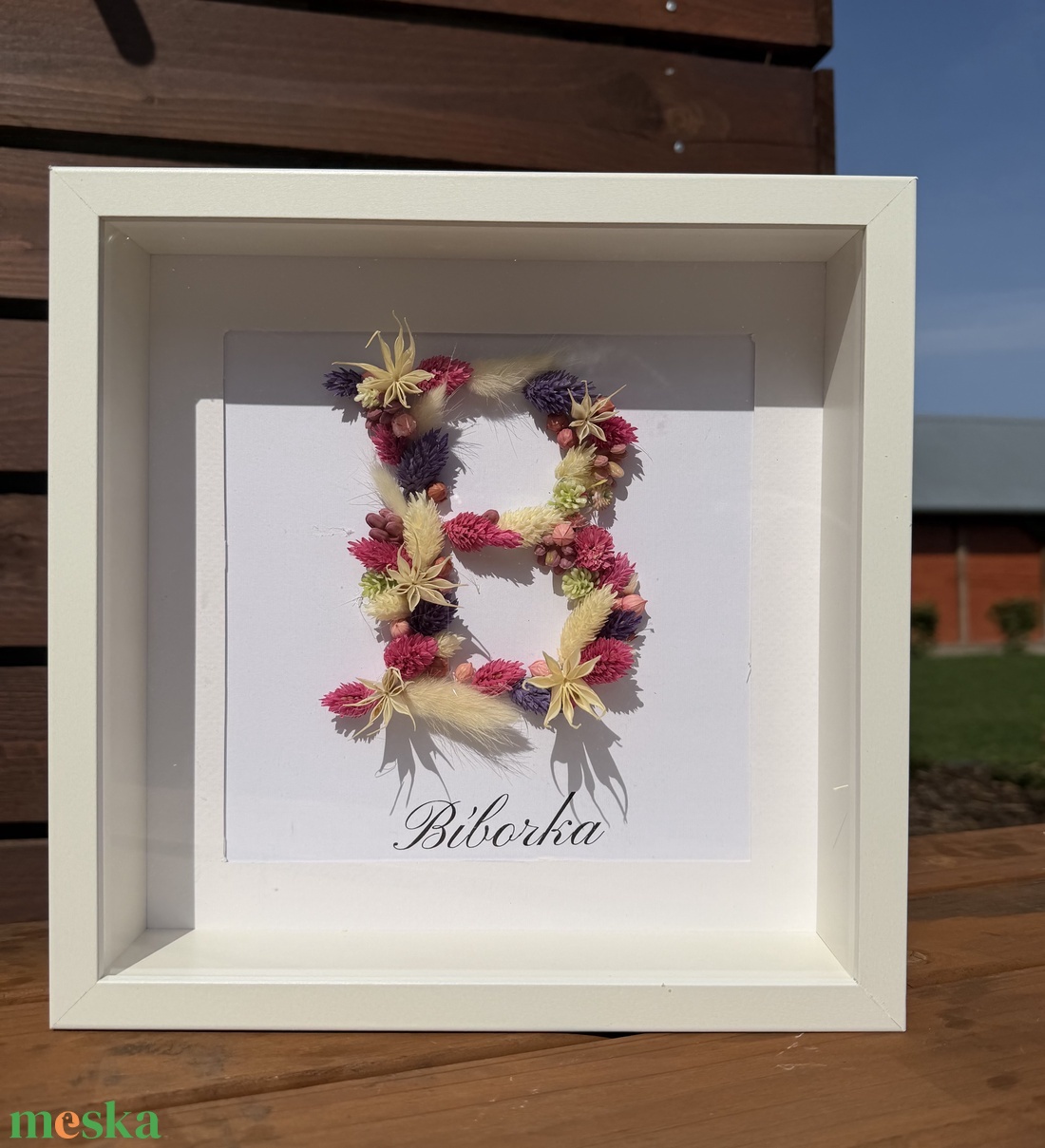 Egyedi szárított virágos betű képkeret névvel � személyre szabott ajándék  - baba - mama - babaszoba dekoráció - babanév dekoráció - Meska.hu