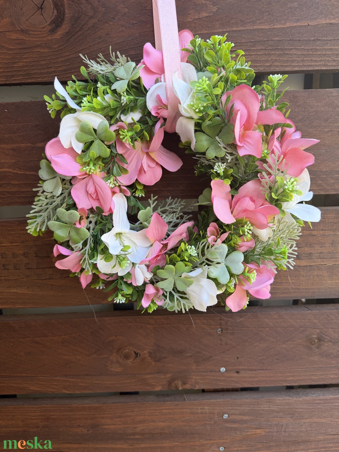 Frézia tavaszi ajtódísz kopogtató - otthon & életmód - dekoráció - ajtó- és ablak dekoráció - ajtódísz & kopogtató - Meska.hu