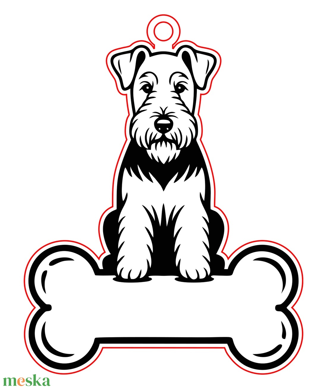 Airedale terrier kutyás fa kulcstartó - táska & tok - kulcstartó & táskadísz - kulcstartó - Meska.hu