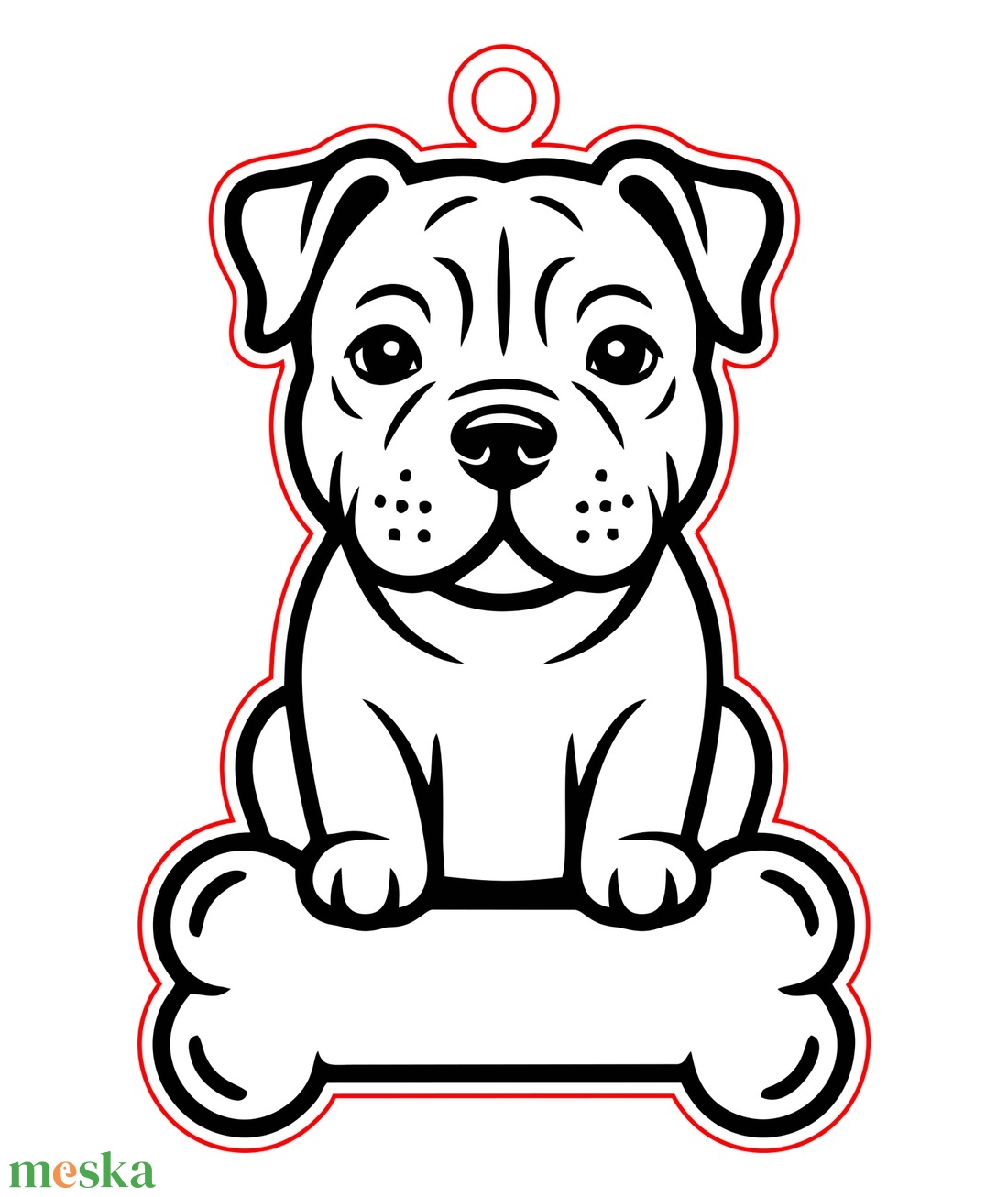 Amerikai pitbull terrier kutyás fa kulcstartó � egyedi névvel - táska & tok - kulcstartó & táskadísz - kulcstartó - Meska.hu