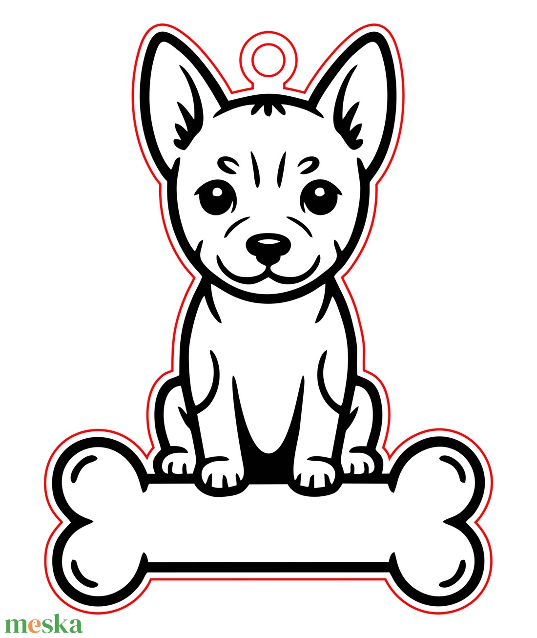 Basenji kutyás fa kulcstartó � egyedi névvel - táska & tok - kulcstartó & táskadísz - kulcstartó - Meska.hu