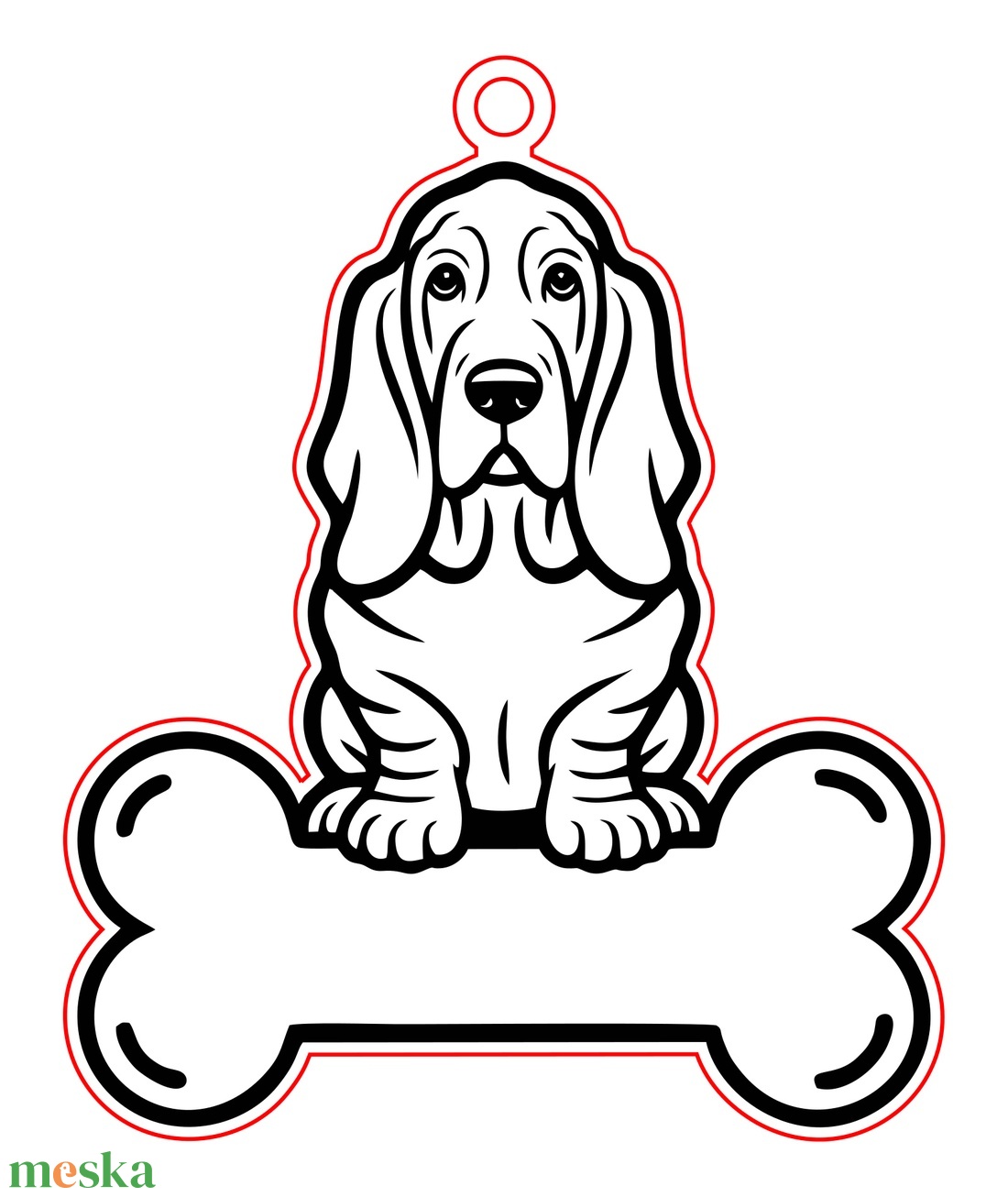 Basset hound kutyás fa kulcstartó � egyedi névvel - táska & tok - kulcstartó & táskadísz - kulcstartó - Meska.hu