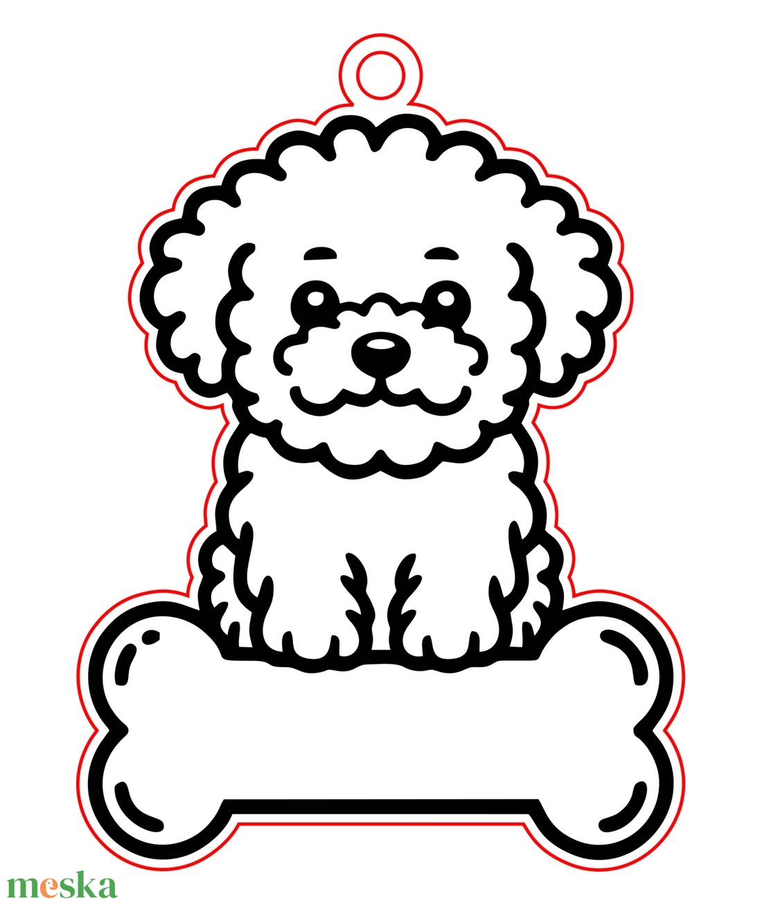 Bichon frisé kutyás fa kulcstartó � egyedi névvel - táska & tok - kulcstartó & táskadísz - kulcstartó - Meska.hu