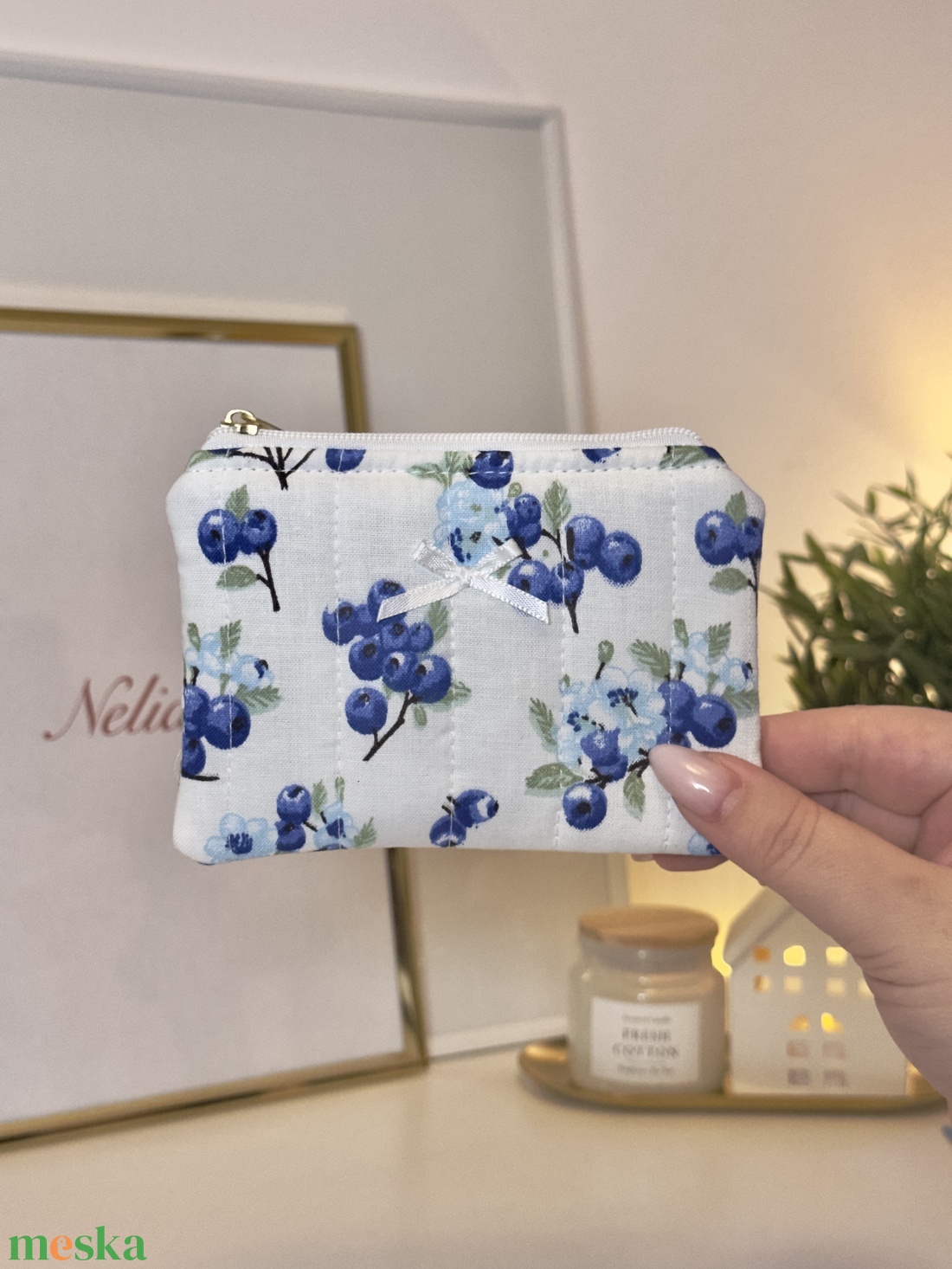 Kék áfonyás Mini neszesszer - táska & tok - neszesszer - Meska.hu