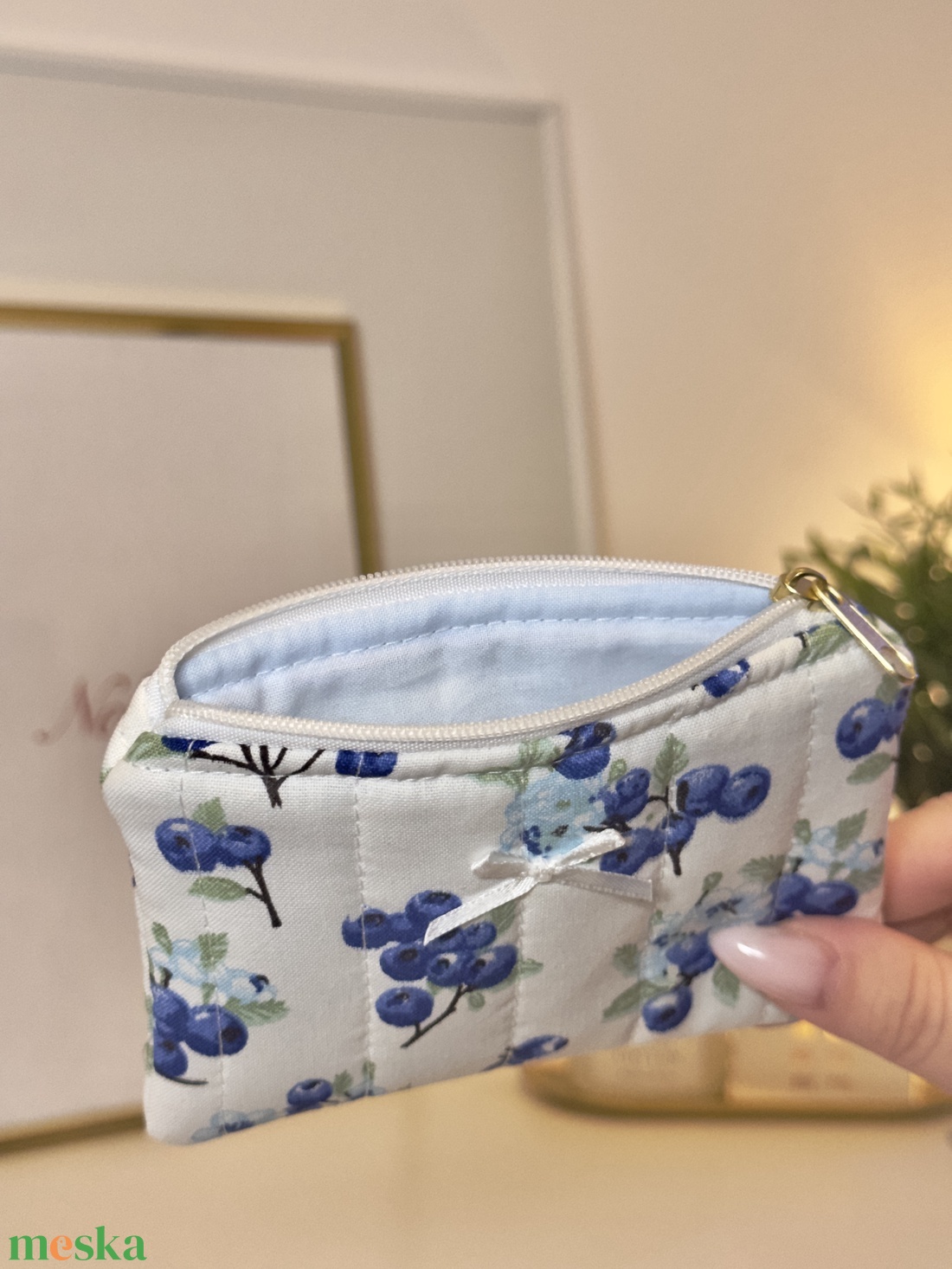 Kék áfonyás Mini neszesszer - táska & tok - neszesszer - Meska.hu