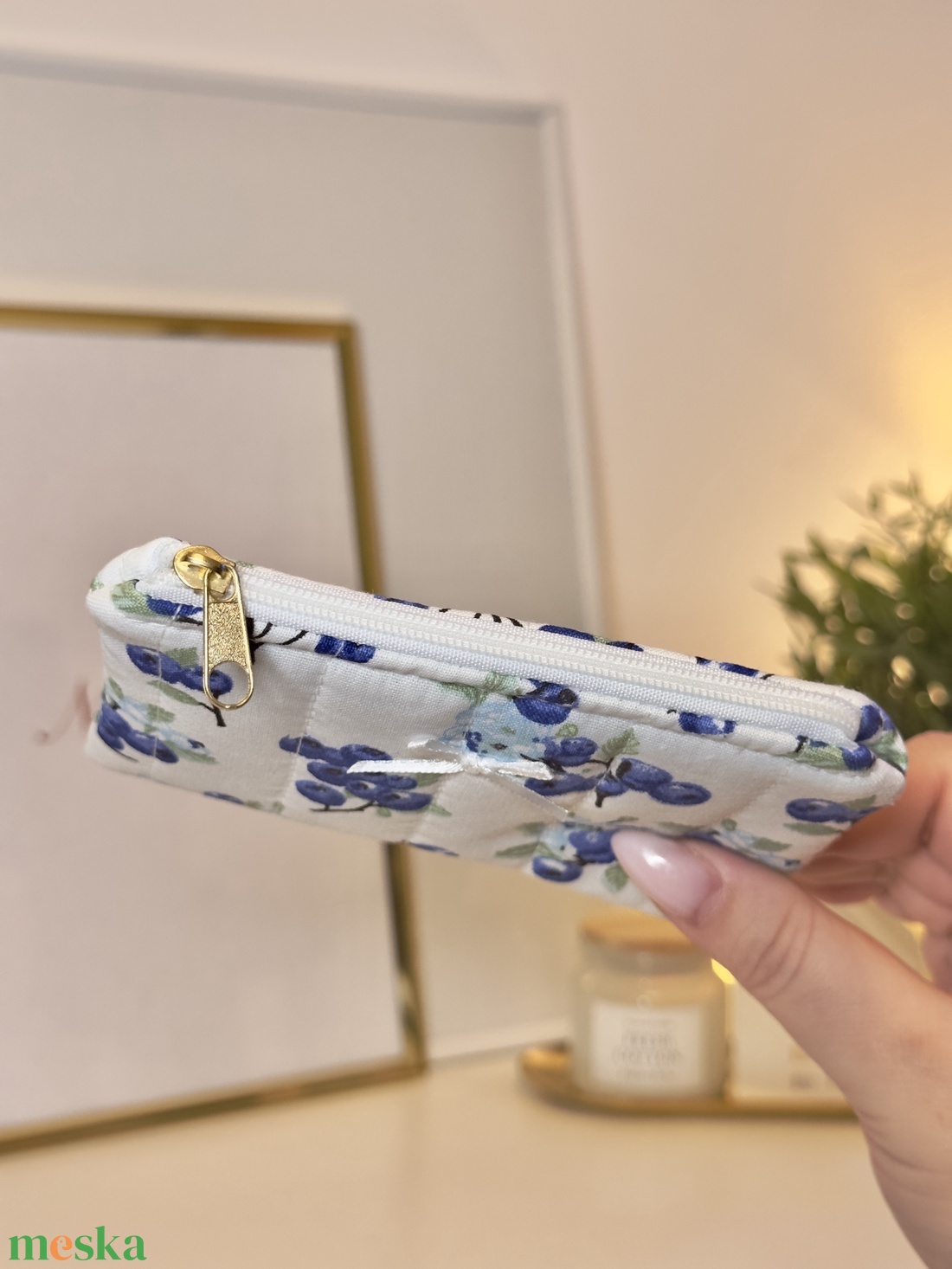 Kék áfonyás Mini neszesszer - táska & tok - neszesszer - Meska.hu