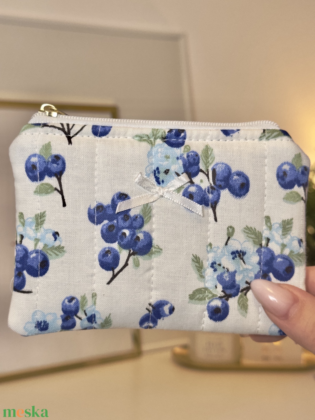 Kék áfonyás Mini neszesszer - táska & tok - neszesszer - Meska.hu