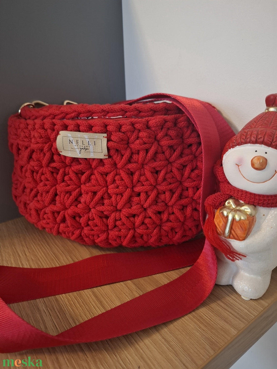 Horgolt jázmin mintás övtáska/crossbody - táska & tok - kézitáska & válltáska - vállon átvethető táska - Meska.hu