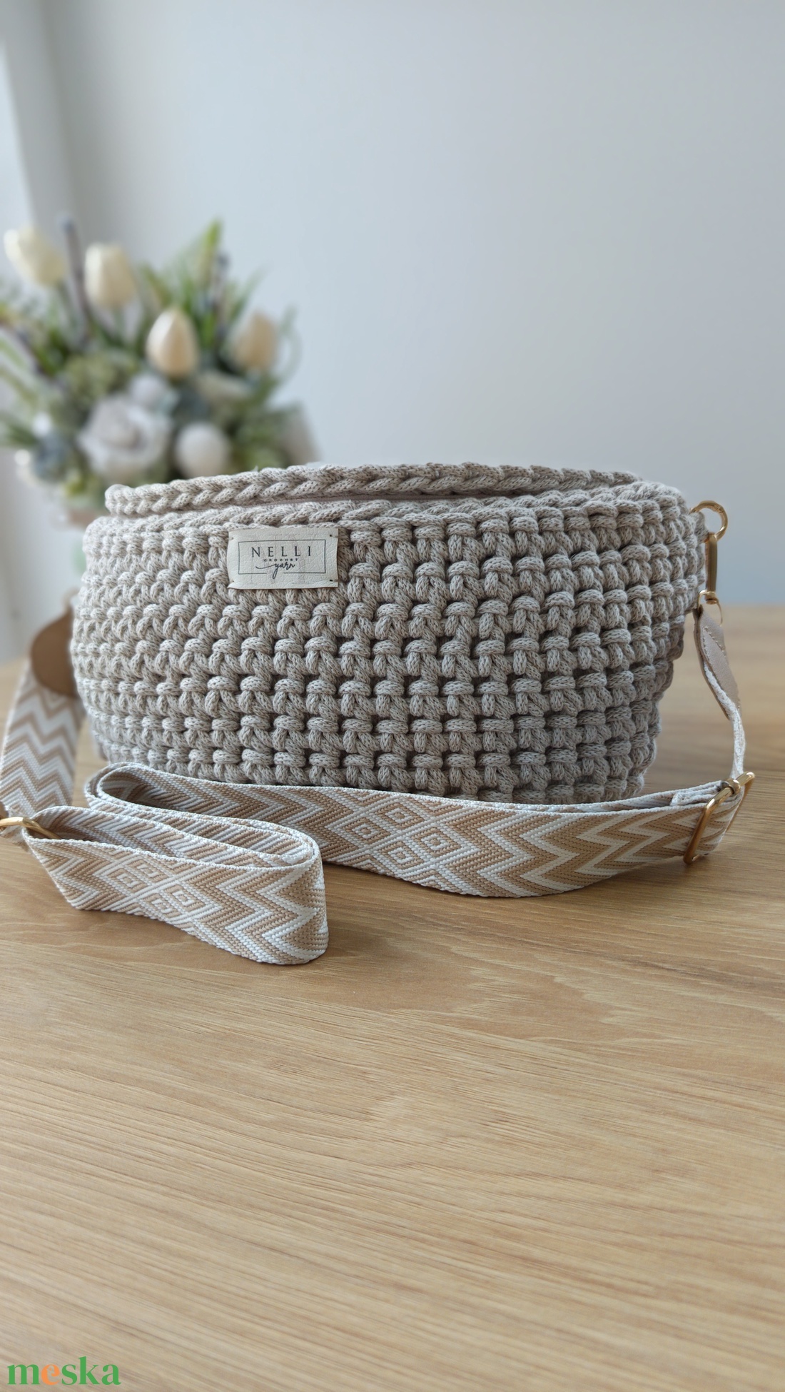 Tatu horgolt crossbody - nagy méret! - táska & tok - kézitáska & válltáska - vállon átvethető táska - Meska.hu