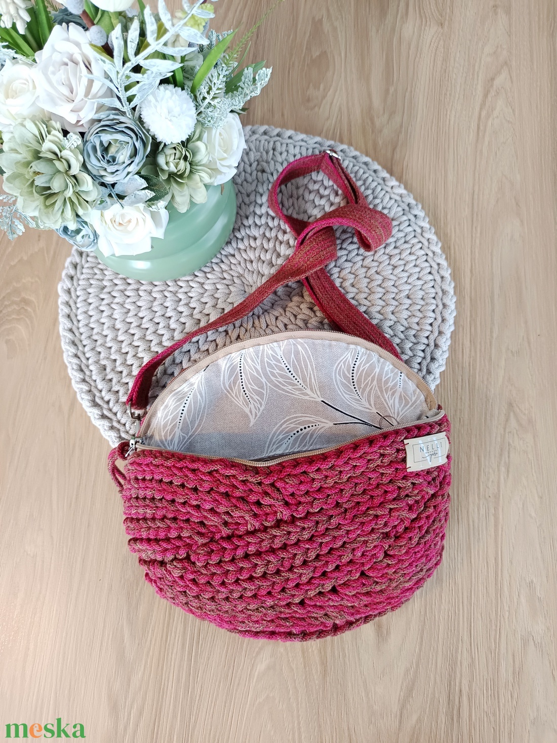 Kalács limitált fonalas horgolt övtáska/crossbody - táska & tok - kézitáska & válltáska - vállon átvethető táska - Meska.hu