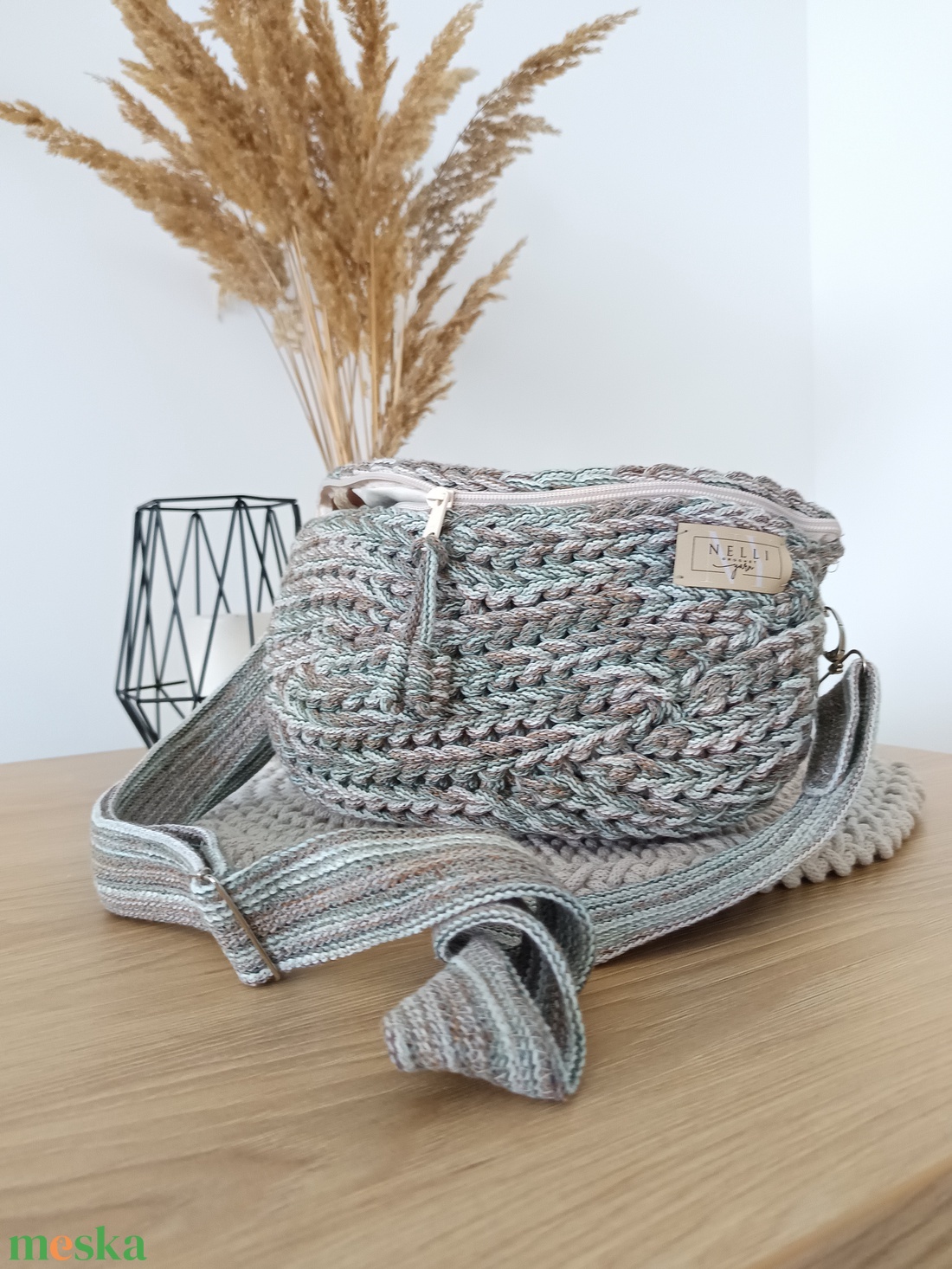 Kalács limitált fonalas horgolt övtáska/crossbody - táska & tok - kézitáska & válltáska - vállon átvethető táska - Meska.hu