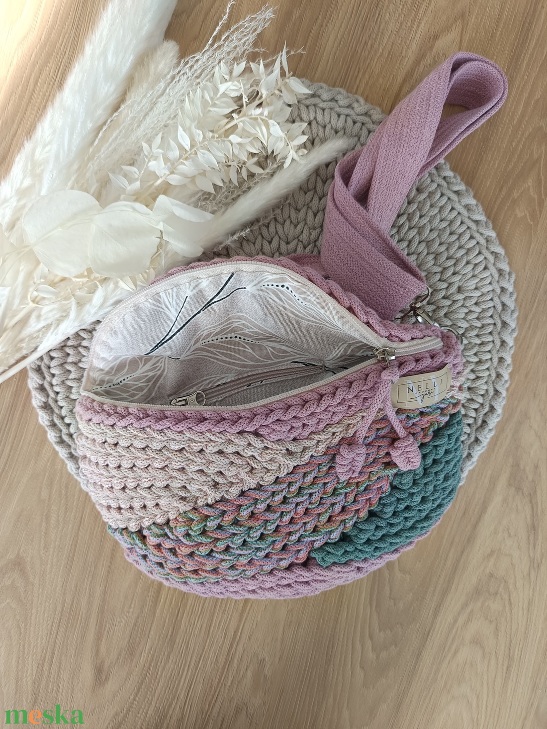 Kalács limitált fonalas horgolt övtáska/crossbody - táska & tok - kézitáska & válltáska - vállon átvethető táska - Meska.hu