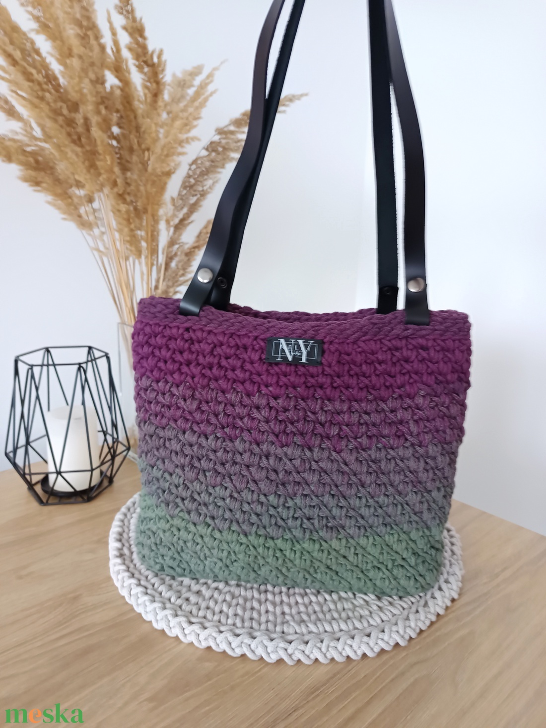 különleges ombre zsinórfonalas válltáska - táska & tok - kézitáska & válltáska - vállon átvethető táska - Meska.hu