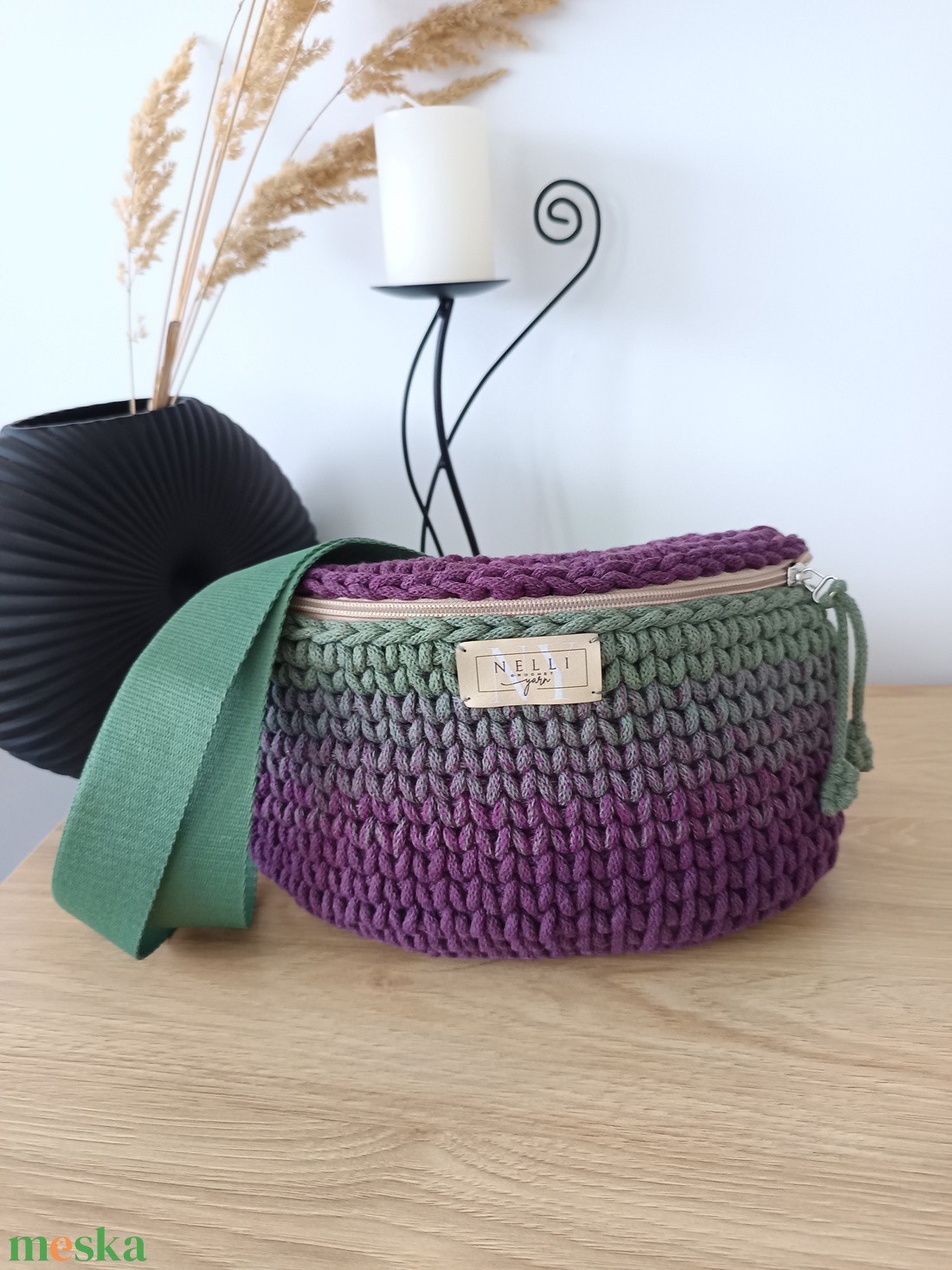 különleges ombre zsinórfonalas táskaszett - 2 darabos! - táska & tok - kézitáska & válltáska - vállon átvethető táska - Meska.hu