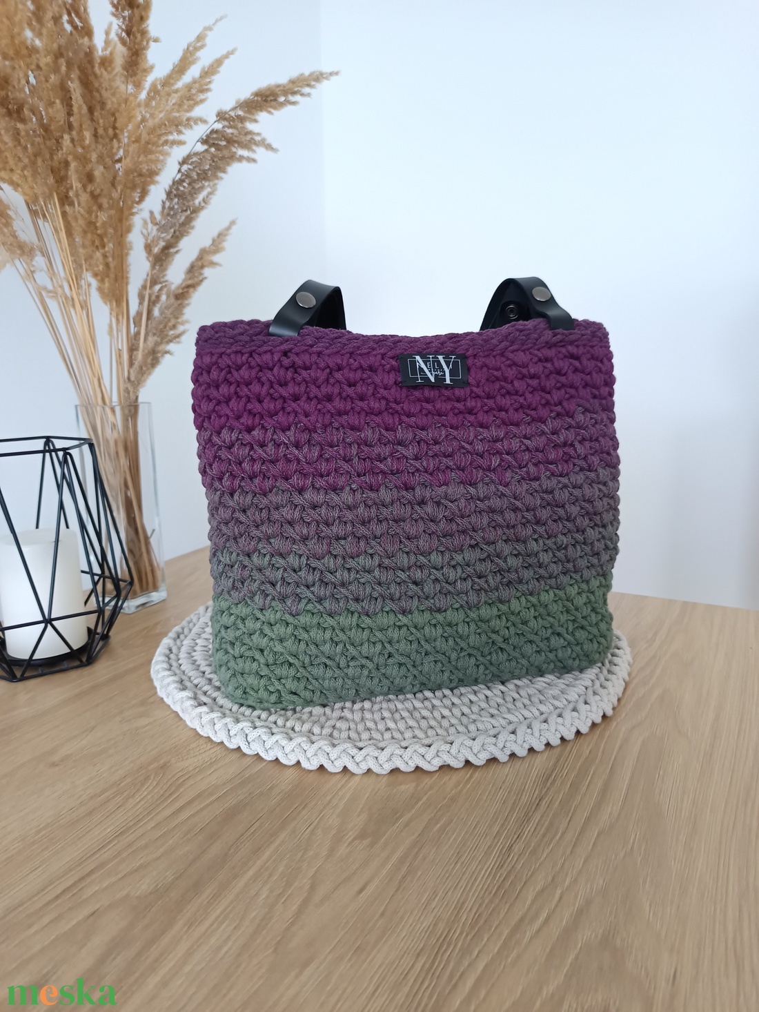 különleges ombre zsinórfonalas válltáska - táska & tok - kézitáska & válltáska - vállon átvethető táska - Meska.hu