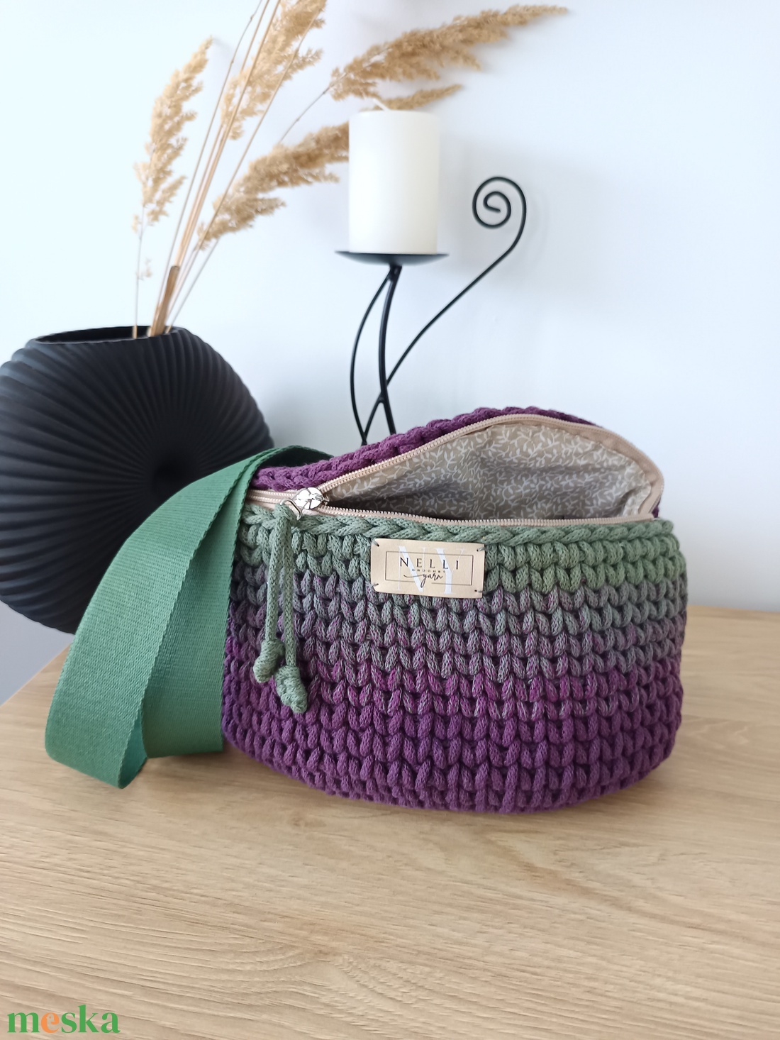 különleges ombre zsinórfonalas válltáska - táska & tok - kézitáska & válltáska - vállon átvethető táska - Meska.hu