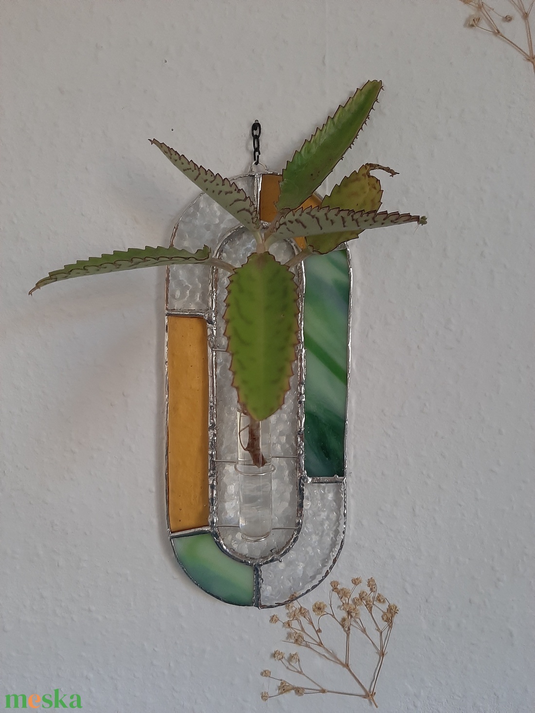 Tiffany fali növénytartó - otthon & életmód - dekoráció - fali és függő dekoráció - falra akasztható dekor - Meska.hu