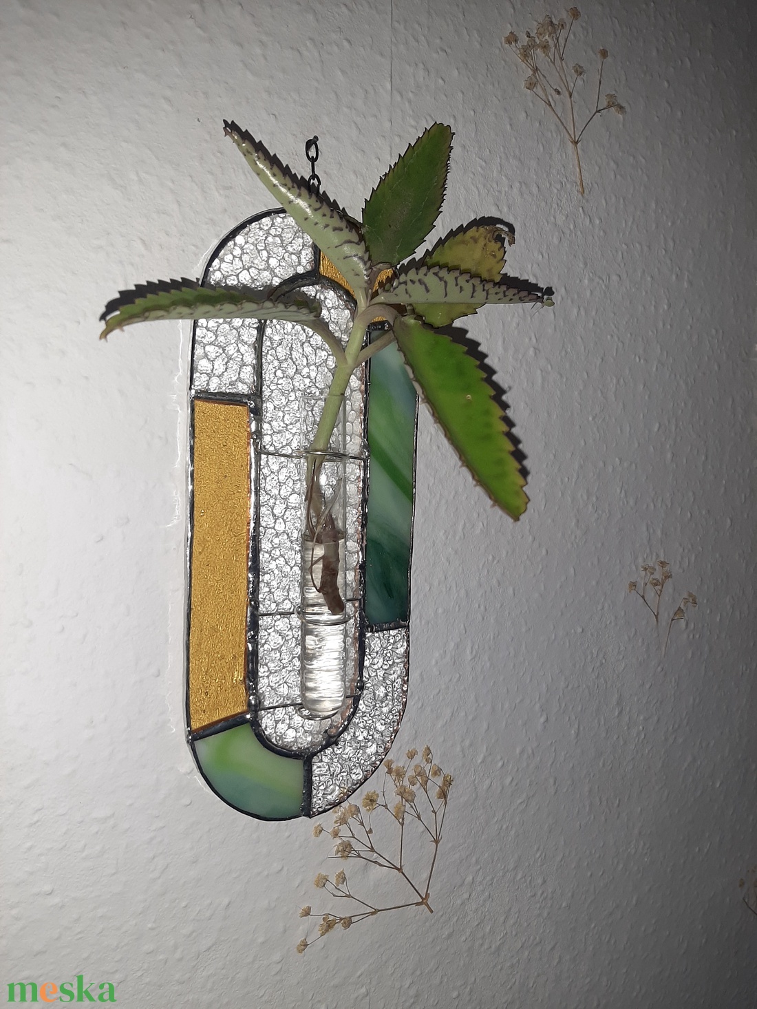 Tiffany fali növénytartó - otthon & életmód - dekoráció - fali és függő dekoráció - falra akasztható dekor - Meska.hu