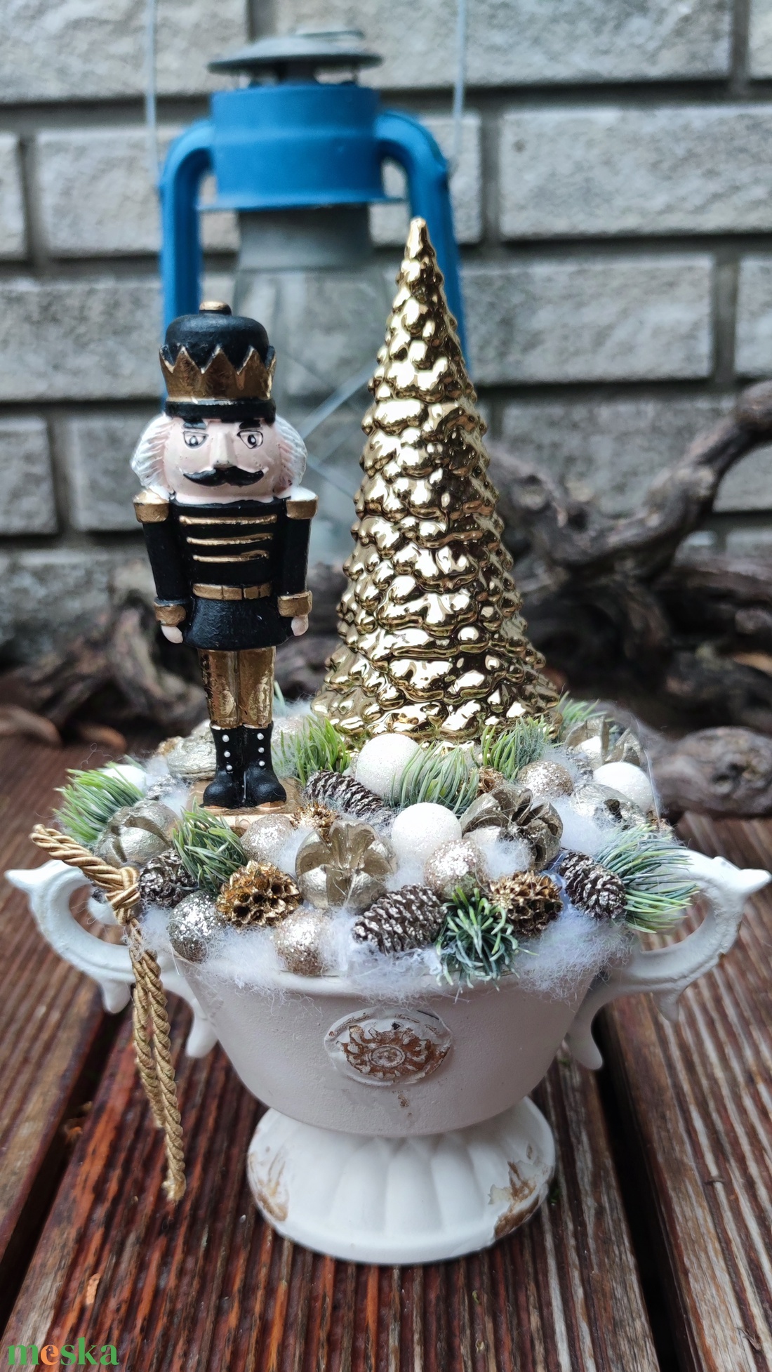 Karácsonyi  dísz diótörővel  - karácsony - karácsonyi lakásdekoráció - karácsonyi lakásdíszek - Meska.hu
