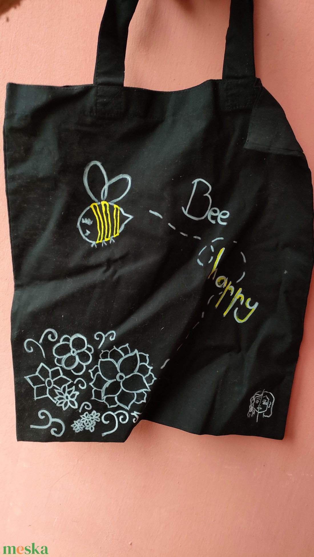 Méhecskés vászontatyi - Bee happy - táska & tok - bevásárlás & shopper táska - shopper, textiltáska, szatyor - Meska.hu Méhecskés vászontatyi - Bee happy - táska & tok - bevásárlás & shopper táska - shopper, textiltáska, szatyor - Meska.hu