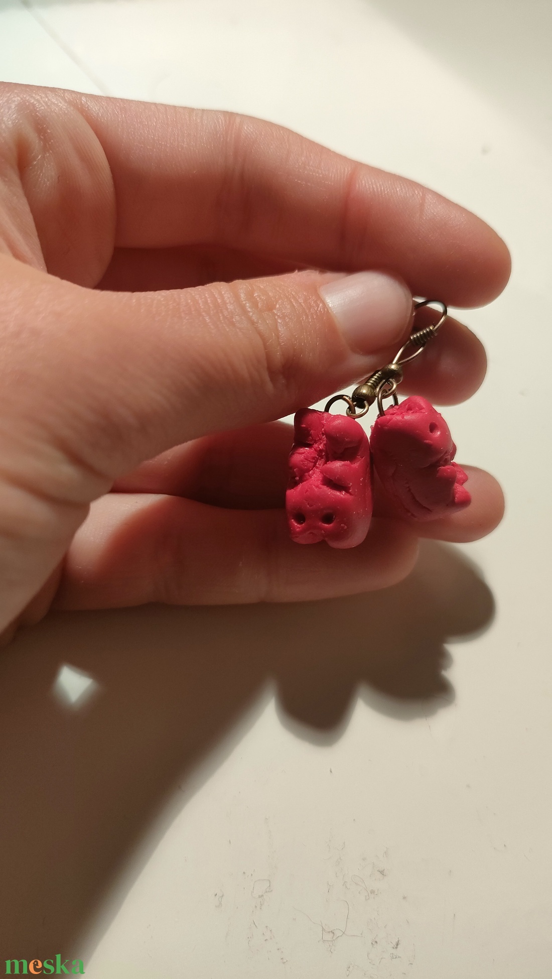 Piros gumimaci fülbevaló - ékszer - fülbevaló - lógó fülbevaló - Meska.hu