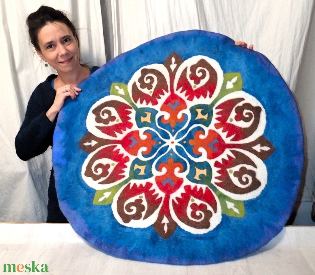Nemez mandala - kék - otthon & életmód - babaszoba, gyerekszoba - falvédő gyerekszobába - Meska.hu Nemez mandala - kék - otthon & életmód - babaszoba, gyerekszoba - falvédő gyerekszobába - Meska.hu