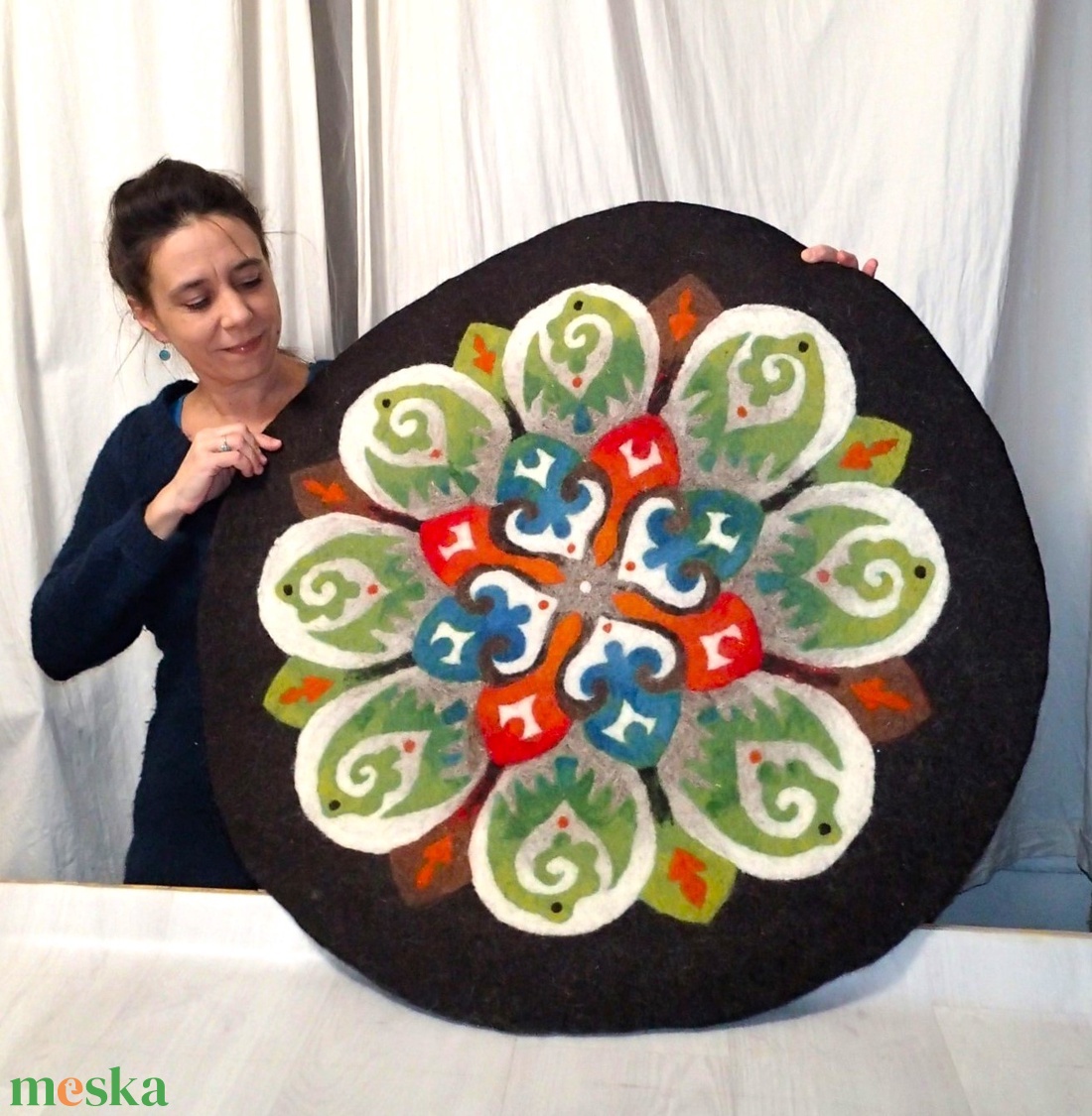 Nemez mandala - sötétbarna - otthon & életmód - lakástextil - falvédő - Meska.hu Nemez mandala - sötétbarna - otthon & életmód - lakástextil - falvédő - Meska.hu