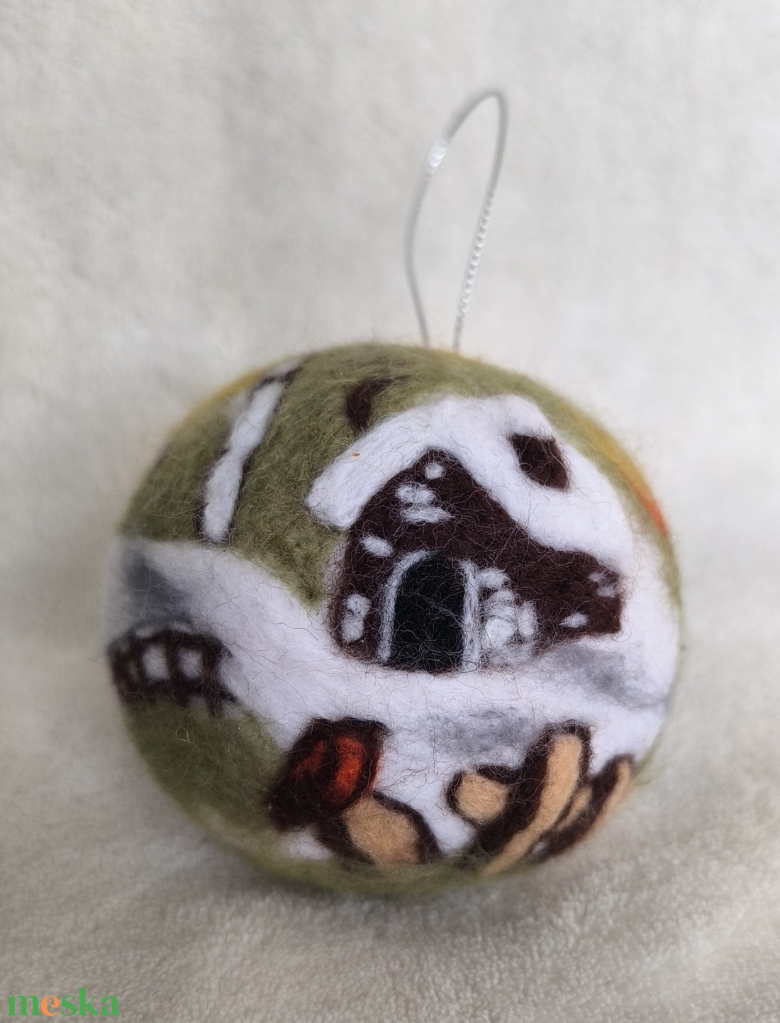 Tűnemezelt karácsonyfadísz - téli táj - karácsony - karácsonyi lakásdekoráció - karácsonyfadíszek - Meska.hu