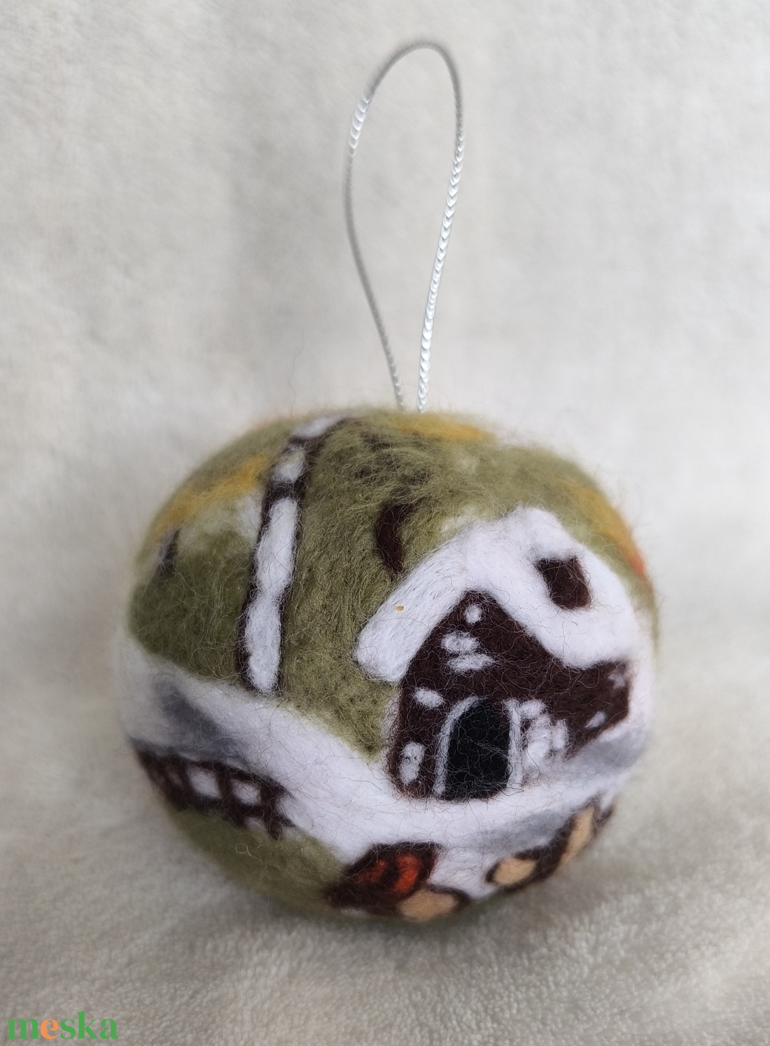 Tűnemezelt karácsonyfadísz - téli táj - karácsony - karácsonyi lakásdekoráció - karácsonyfadíszek - Meska.hu