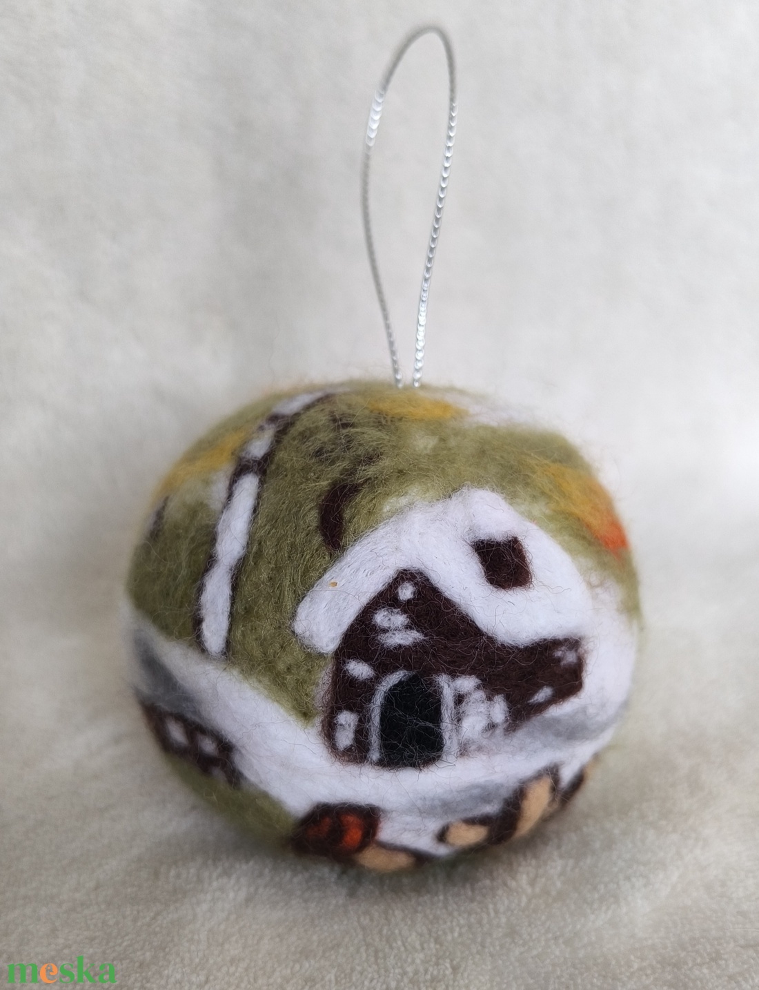 Tűnemezelt karácsonyfadísz - téli táj - karácsony - karácsonyi lakásdekoráció - karácsonyfadíszek - Meska.hu