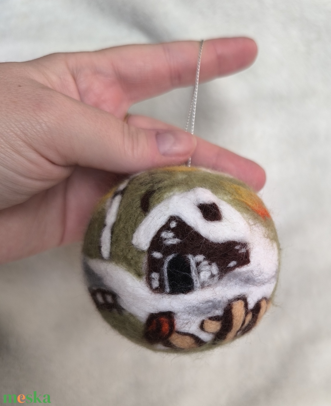 Tűnemezelt karácsonyfadísz - téli táj - karácsony - karácsonyi lakásdekoráció - karácsonyfadíszek - Meska.hu